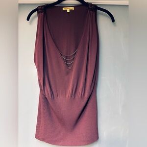 Catherine Malandrino plum sexy V-neck sleeveless top